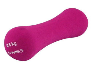 HMS Fitness 17025 Kurzhantel aus Gusseisen mit Neoprenbeschichtung 0,5kg violett - 1 Stück